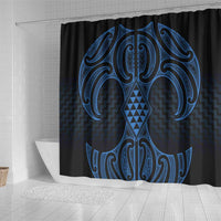 Kikorangi Maori Ta Moko Poutama Art Shower Curtain LT9 - Polynesian Pride