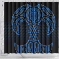 Kikorangi Maori Ta Moko Poutama Art Shower Curtain LT9 - Polynesian Pride