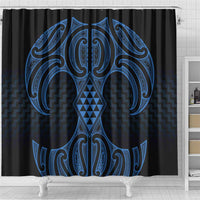 Kikorangi Maori Ta Moko Poutama Art Shower Curtain LT9 - Polynesian Pride