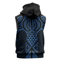 Kikorangi Maori Ta Moko Poutama Art Sleeveless Zip Hoodie LT9 - Polynesian Pride