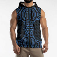 Kikorangi Maori Ta Moko Poutama Art Sleeveless Zip Hoodie LT9 - Polynesian Pride