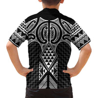 Ma Maori Ta Moko Poutama Art Family Matching Long Sleeve Bodycon Dress and Hawaiian Shirt