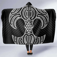 Ma Maori Ta Moko Poutama Art Hooded Blanket LT9 One Size White - Polynesian Pride