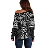 Ma Maori Ta Moko Poutama Art Off Shoulder Sweater