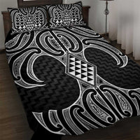 Ma Maori Ta Moko Poutama Art Quilt Bed Set LT9 White - Polynesian Pride