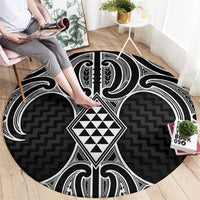Ma Maori Ta Moko Poutama Art Round Carpet