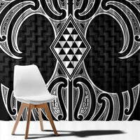 Ma Maori Ta Moko Poutama Art Window Curtain