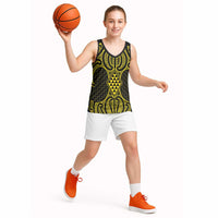 Mahi-dawg Maori Ta Moko Poutama Art Basketball Jersey - Polynesian Pride