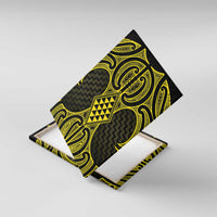 Mahi-dawg Maori Ta Moko Poutama Art Canvas Wall Art LT9 With Frame Yellow - Polynesian Pride