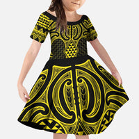 Mahi-dawg Maori Ta Moko Poutama Art Family Matching Off Shoulder Maxi Dress and Hawaiian Shirt