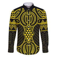 Mahi-dawg Maori Ta Moko Poutama Art Family Matching Off Shoulder Maxi Dress and Hawaiian Shirt