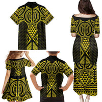 Mahi-dawg Maori Ta Moko Poutama Art Family Matching Puletasi and Hawaiian Shirt