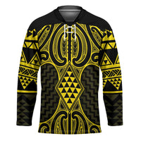 Mahi-dawg Maori Ta Moko Poutama Art Hockey Jersey LT9 Unisex Yellow - Polynesian Pride