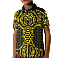 Mahi-dawg Maori Ta Moko Poutama Art Kid Polo Shirt