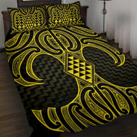Mahi-dawg Maori Ta Moko Poutama Art Quilt Bed Set LT9 Yellow - Polynesian Pride