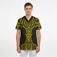 Mahi-dawg Maori Ta Moko Poutama Art Scrub Top - Polynesian Pride