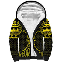Mahi-dawg Maori Ta Moko Poutama Art Sherpa Hoodie LT9 Unisex Yellow - Polynesian Pride