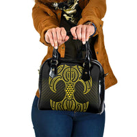 Mahi-dawg Maori Ta Moko Poutama Art Shoulder Handbag