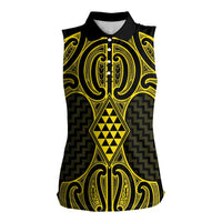Mahi-dawg Maori Ta Moko Poutama Art Women Sleeveless Polo Shirt