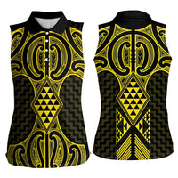 Mahi-dawg Maori Ta Moko Poutama Art Women Sleeveless Polo Shirt