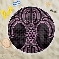 Mawhero Maori Ta Moko Poutama Art Beach Blanket LT9 One Size 150cm Pink - Polynesian Pride