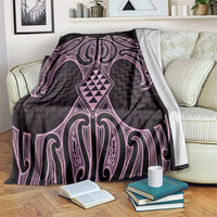Mawhero Maori Ta Moko Poutama Art Blanket LT9 Pink - Polynesian Pride