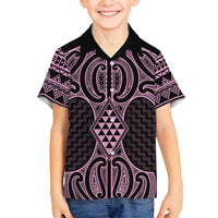 Mawhero Maori Ta Moko Poutama Art Family Matching Off Shoulder Maxi Dress and Hawaiian Shirt