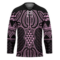 Mawhero Maori Ta Moko Poutama Art Hockey Jersey LT9 Unisex Pink - Polynesian Pride