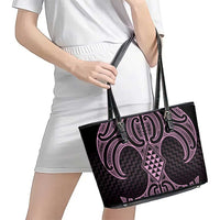 Mawhero Maori Ta Moko Poutama Art Leather Tote Bag