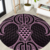 Mawhero Maori Ta Moko Poutama Art Round Carpet