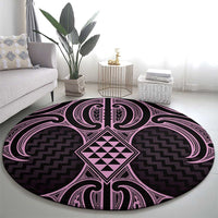 Mawhero Maori Ta Moko Poutama Art Round Carpet