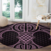 Mawhero Maori Ta Moko Poutama Art Round Carpet