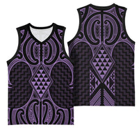 Waiporoporo Maori Ta Moko Poutama Art Basketball Jersey - Polynesian Pride