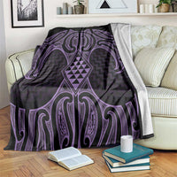 Waiporoporo Maori Ta Moko Poutama Art Blanket LT9 Purple - Polynesian Pride