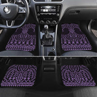Waiporoporo Maori Ta Moko Poutama Art Car Mats LT9 Set 4pcs Purple - Polynesian Pride