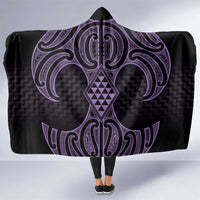 Waiporoporo Maori Ta Moko Poutama Art Hooded Blanket LT9 One Size Purple - Polynesian Pride
