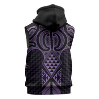 Waiporoporo Maori Ta Moko Poutama Art Sleeveless Zip Hoodie LT9 - Polynesian Pride