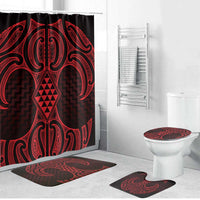 Whero Maori Ta Moko Poutama Art Bathroom Set - Polynesian Pride