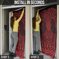 Whero Maori Ta Moko Poutama Art Door Cover - Polynesian Pride
