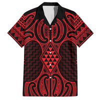 Whero Maori Ta Moko Poutama Art Family Matching Tank Maxi Dress and Hawaiian Shirt