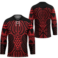Whero Maori Ta Moko Poutama Art Hockey Jersey LT9 - Polynesian Pride