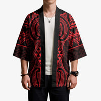 Whero Maori Ta Moko Poutama Art Kimono - Polynesian Pride