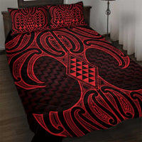 Whero Maori Ta Moko Poutama Art Quilt Bed Set LT9 Red - Polynesian Pride