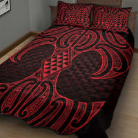 Whero Maori Ta Moko Poutama Art Quilt Bed Set LT9 - Polynesian Pride
