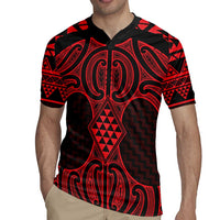 Whero Maori Ta Moko Poutama Art Rugby Jersey