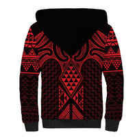 Whero Maori Ta Moko Poutama Art Sherpa Hoodie LT9 - Polynesian Pride