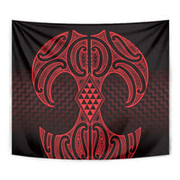 Whero Maori Ta Moko Poutama Art Tapestry