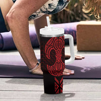 Whero Maori Ta Moko Poutama Art Tumbler With Handle