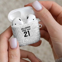 New Zealand Rangatira Custom AirPods Case All White Niho Taniwha Maori Tribal LT9 - Polynesian Pride
