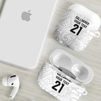 New Zealand Rangatira Custom AirPods Case All White Niho Taniwha Maori Tribal LT9 - Polynesian Pride
